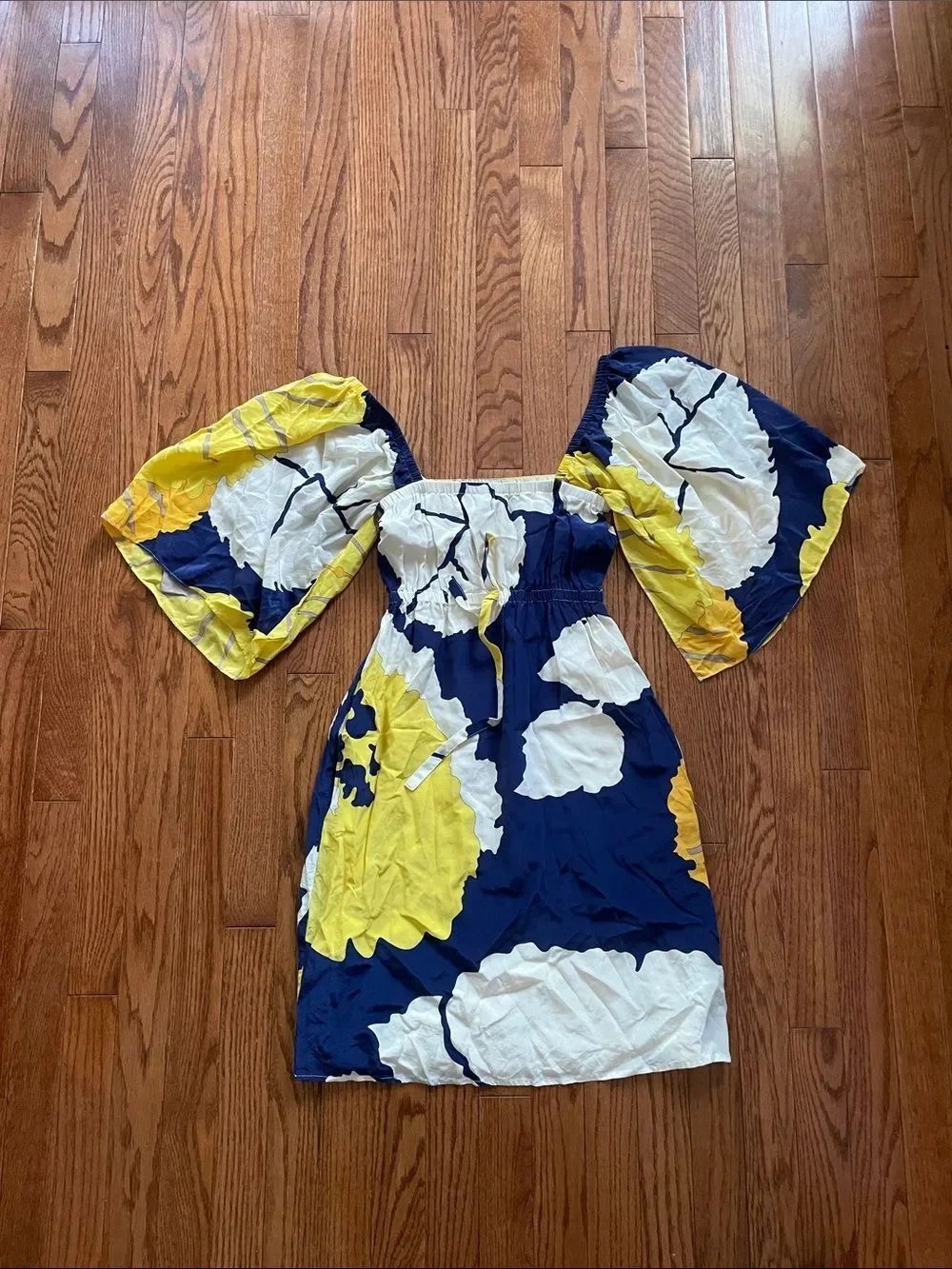 Yumi Kim Blue White Yellow Print Dress Women’s Sz XS